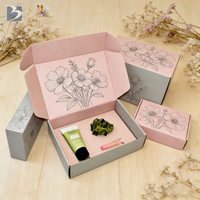 Boîte en carton ondulé E Flute vert sauge personnalisée pour outils de maquillage, ensemble de nettoyants pour le visage, emballage cosmétique, boîte pliante pour expédition