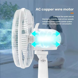 Ventilateur solaire sur pied d'urgence rechargeable à 9 vitesses de vent de haute qualité de 18 pouces avec lumière LED Ventilateur sur pied rechargeable à distance - Product Image 4