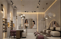 Mobilier de salon de beauté, aménagement intérieur complet sur mesure, station de manucure, décoration de salon de coiffure tout-en-un, rénovation.