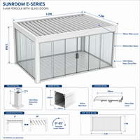 Pergola motorisée moderne en aluminium économique avec lames orientables, protection UV UPF 50+, imperméable, écologique, pour terrasse extérieure et balcon
