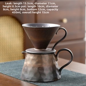 หม้อกาแฟเซรามิกวินเทจขนาดใหญ่ ดีไซน์รักษ์โลก พร้อมกรวยกรองกาแฟ ขายดีที่สุด - Product Image 3