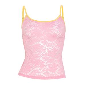 Viviblook D25TP290 Ladies Outfits Sexy <b>Crop</b> <b>Top</b> for Women New Lace Color Blocking Hollow Tank <b>Top</b> for Ladies - Product Image 4