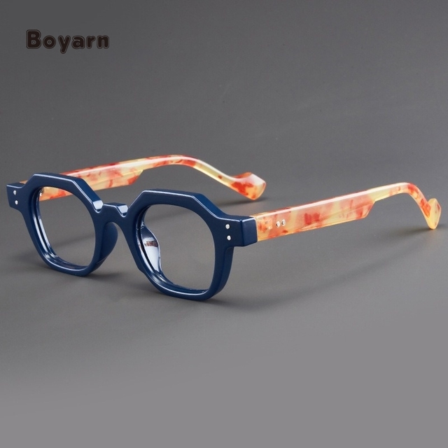 Boyarn Square Eyeglasses Unisex Anti Blue Light Blocking Spectacle Optical Frame Prescription Reading Presbyopic Glasses