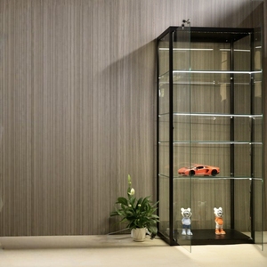 Modern <strong>Customizable</strong> Glass Floating <strong>Shelf</strong> <strong>Unit</strong> with 5 <strong>Shelves</strong> Pre-Assembled for Outdoor Use for &amp; LED Light - Product Image 1