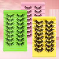 8 paires de faux cils naturels et denses, bande complète, cils effilés, réutilisables, logo personnalisé, vente en gros, cils de maquillage