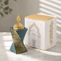 Brûleur d'encens en résine torsadée Bakhoor, boîte cadeau de luxe pour l'aromathérapie, encensoir en calligraphie arabe dorée, 4 couleurs, Ramadan, Eid Festival