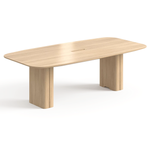 Mesa <span class=keywords><strong>de</strong></span> Conferencia Rectangular Redondeada <span class=keywords><strong>de</strong></span> Madera, Mesa <span class=keywords><strong>de</strong></span> <span class=keywords><strong>Reuniones</strong></span> Grande para Oficina con Caja para Cables para Sala <span class=keywords><strong>de</strong></span> Conferencias - Product Image 1