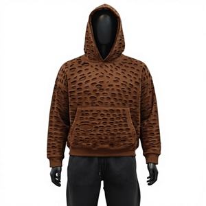 Sudadera con Capucha Extra Grande de Invierno, Estilo Desgastado, Premium, 500 GSM, Poliéster/Algodón, Estilo Urbano - Product Image 1