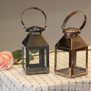 Home Wedding Decor Glass <strong>Silver</strong> Gold Candle Holder Stainless Steel Cheap Decorative Hanging Candle Mini <strong>Lanterns</strong> - Product Image 6