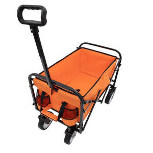 Chariot pliable DUFFGH, chariot à quatre roues orange, chariot utilitaire pour l'épicerie et le camping - Product Image 4