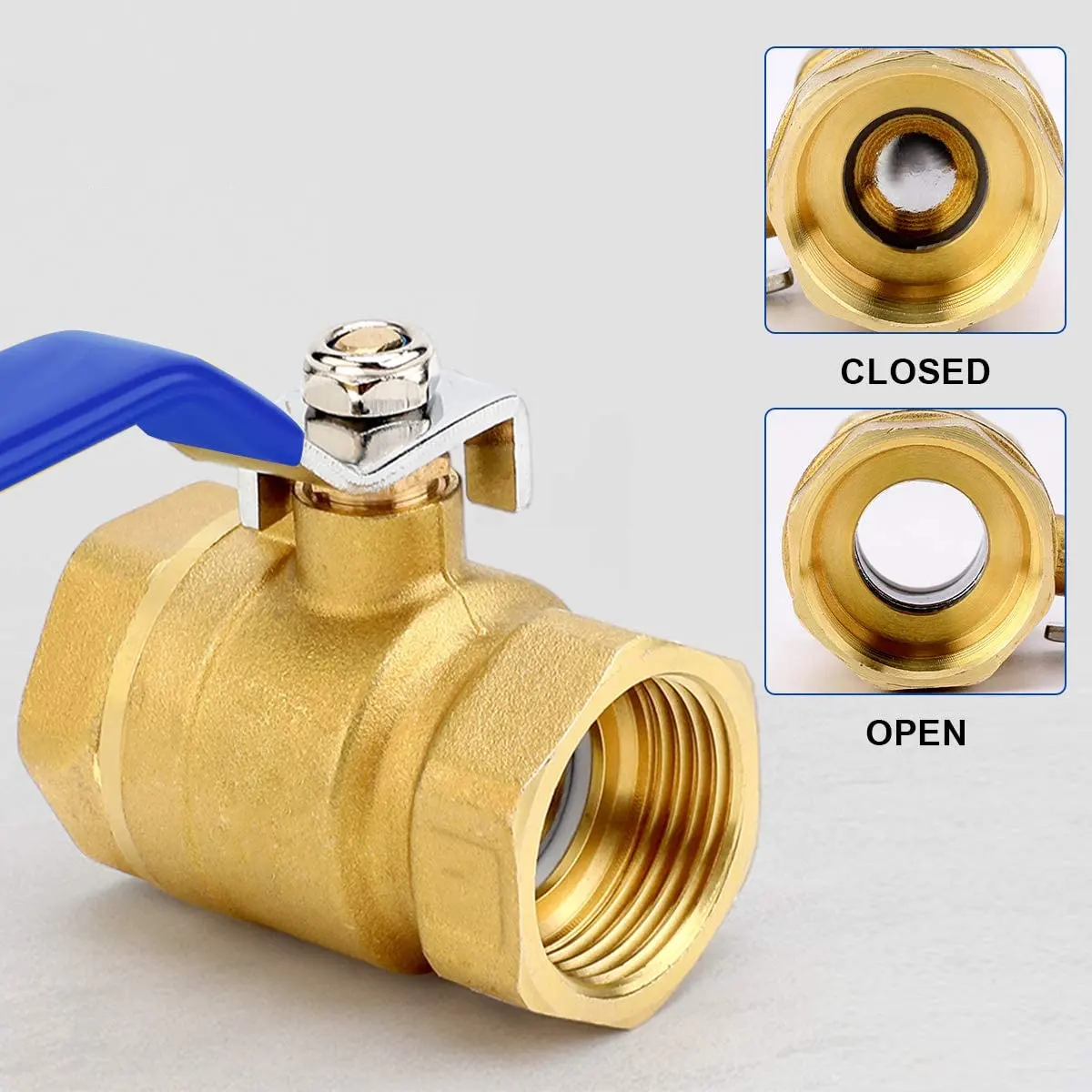 TMOK FF FM 1/2 "Nickle placcato grande flusso di acqua valvola di controllo in ottone valvola a sfera