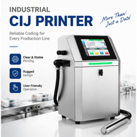 Imprimante à jet d'encre continu industrielle, machine de codage CIJ pour l'impression de la date d'expiration, du code de lot, de la date de production sur les bouteilles et les emballages