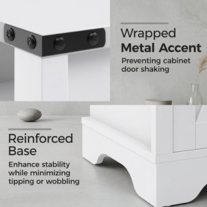 Set di 2 comodini bianchi in stile rustico con stazione di ricarica e spazio contenitore - Product Image 6