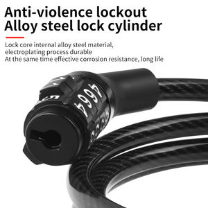 क्विंसिन मोटरसाइकिल एंटी चोरी लॉक बाइक लॉक 4 अंकों का साइकिल केबल संयोजन लॉक - Product Image 6