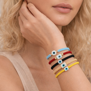 Pulsera <span class=keywords><strong>de</strong></span> <span class=keywords><strong>Ojo</strong></span> Turco Blanca Trenzada a Mano Resoul, Amuleto <span class=keywords><strong>de</strong></span> Protección <span class=keywords><strong>de</strong></span> la Suerte con Hilo Plano <span class=keywords><strong>de</strong></span> Macramé, Regalo <span class=keywords><strong>de</strong></span> Amistad - Product Image 3