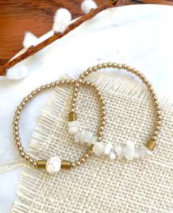 <span class=keywords><strong>Bracciale</strong></span> Elastico Impilabile con <span class=keywords><strong>Ametista</strong></span> e Pietra di Luna per Donne, Set di Bracciali in Pietra Naturale, Gioielli Estivi all'Ingrosso - Product Image 5