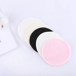Discos Faciales Reutilizables <span class=keywords><strong>de</strong></span> Algodón Terry, Redondos, con Borla para Polvos, Paño Desmaquillante para Belleza y Cuidado Personal - Product Image 2