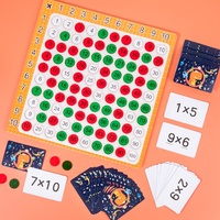 Jeu de société en bois pour apprendre les tables de multiplication, cartes flash Montessori, activité éducative, cadeau pour enfants