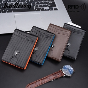 Portefeuille pour hommes Portefeuille en <span class=keywords><strong>cuir</strong></span> PU mince pour hommes <span class=keywords><strong>Porte</strong></span>-cartes de crédit bloquant la RFID avec pince à billets - Product Image 4