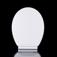Siège de toilette blanc en PP antirouille avec charnières en plastique intégrées, couvercle WC à charnières réglables pour salles de bain à forte humidité