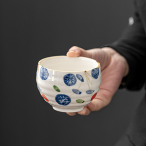 <b>Ceramic</b> Hand Painted Tea <b>Cup</b> With Flower Pattern Retro Design For Afternoon Tea - Product Image 2