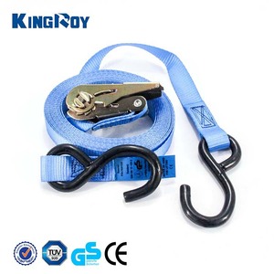 Sangle à cliquet certifiée CE KingRoy, 1 pouce, capacité de charge de 800 kg, sangle en polyester avec crochet en J pour moto, camion, attache de cargaison - Product Image 3