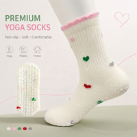 Chaussettes personnalisées en jacquard, chaussettes de yoga antidérapantes de qualité supérieure, logo personnalisé OEM, chaussettes de Pilates antidérapantes, faible MOQ pour femmes, studio de fitness