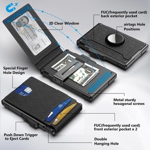İnce RFID Engelleyici Erkek PU Deri Kartlık Cüzdan, Otomatik Kart Çıkarma Özelliği ve Güvenli Hırsızlık Önleyici Tasarım ile Günlük Kullanım İçin - Product Image 4