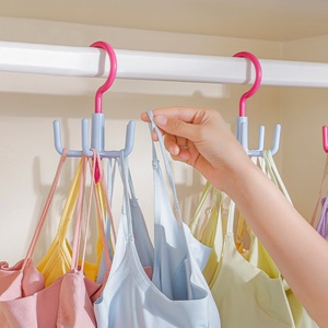 2pcs 360 Degrees Rotatable Organizer with 5 <b>Hooks</b> Rotating Belt Hanger Towels Clothes <b>Plastic</b> Laundry Sock Drying Hanger - Product Image 5