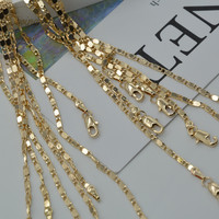 Collier chaîne cubaine 2,5 mm en or laminé 14K, chaîne métallique de 45 cm à 55 cm de long, accessoires pendentifs, collier fin pour femme
