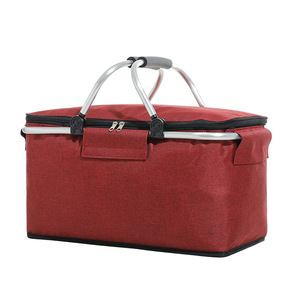<span class=keywords><strong>Cesta</strong></span> de <span class=keywords><strong>Picnic</strong></span> isotérmica plegable para exteriores, bolsa de almuerzo aislada, caja de almacenamiento para vino, Camping y <span class=keywords><strong>Picnic</strong></span>, almacenamiento de alimentos - Product Image 5