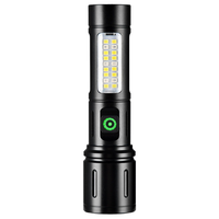 Lampe torche tactique LED rechargeable, lumière laser blanche, zoom télescopique, étanche, en alliage d'aluminium, pour le travail, USB