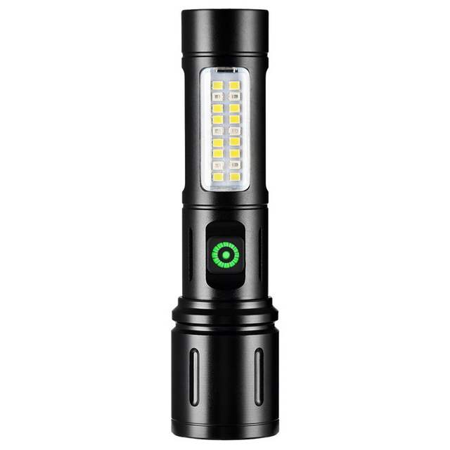 Rechargeable LED Tactical Flashlight White Laser Torch Light Telescopic Zoom Waterproof Aluminum Alloy Lantern for Work USB