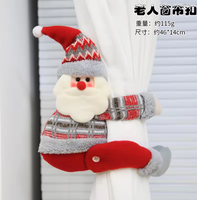Venta al por mayor de bonitos sujetadores de cortinas de felpa navideños, muñecos de punto de Papá Noel y muñecos de nieve, sujetadores de ventanas, decoración del hogar para interiores, regalos