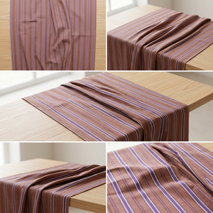 Handloom Khadi Cotton Fabric Brown <b>Purple</b> Striped Breathable 100% Organic Cotton Fabric for Apparel - Product Image 3