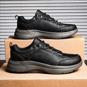 Sepatu lari kulit asli pria, sneaker kasual karet lembut sol luar musim gugur 2025 - Product Image 2