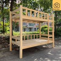 Lit superposé moderne minimaliste en bois massif, lit double, mobilier de chambre d'étudiant, mobilier de maison, base à lattes écologique, démontable