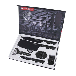 Meilleures ventes - Ensemble <span class=keywords><strong>de</strong></span> couteaux <span class=keywords><strong>de</strong></span> <span class=keywords><strong>cuisine</strong></span> professionnels en acier inoxydable avec revêtement antiadhésif, 7 pièces, avec manche en PP - Product Image 4