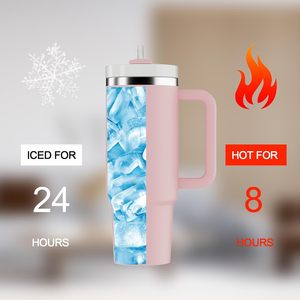 Logotipo personalizado 30oz exterior de acero inoxidable con aislamiento de viaje tazas de café 40 oz vaso con asa - Product Image 3