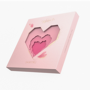 Nuevo diseño Tapa en forma de corazó<span class=keywords><strong>n</strong></span> Base <span class=keywords><strong>N</strong></span> Caja de regalo rígida Tablero gris Incrustaciones Rectangular Caja de chocolate - Product Image 3