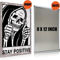 Cartel de hojalata Vintage Stay Positive, decoración de pared, cartel de Metal Retro divertido para el hogar, sala de estar, decoración de Halloween, regalos de 8x12 pulgadas
