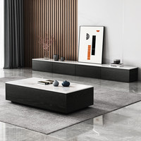 Meuble TV de salon de style Mid-Century, meuble TV moderne minimaliste sur pied, table basse, ensemble meuble TV