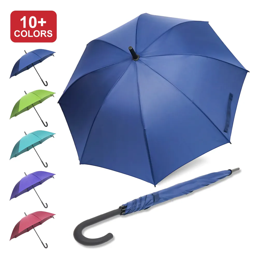 긴 손잡이 골프 우산 야외 자동 직선 극 광고 우산 로고