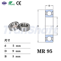 Transhaft MR95ZZ Miniature 5x9x3mm roulement à billes à gorge profonde ABEC-3 stylo d'imprimante 3D haute vitesse avec évaluations de précision P4 et P5