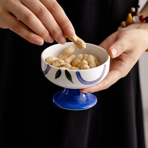 Cuenco de cerámica de tamaño pequeño con soporte para mesa, comida <span class=keywords><strong>Desl</strong></span>, aperitivos, dulces, bodas, Hotel, restaurante, decoración del hogar - Product Image 2