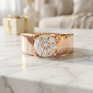 Bague en diamant de laboratoire de 1 carat, or blanc 14 carats, taille brillant rond, certifiée IGI, pour femme, fiançailles, mariage - Product Image 1