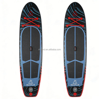 Planche de paddle gonflable SEAPLUS robuste en EVA/PVC avec système à 3 ailerons, design portable et sac de transport