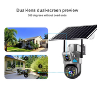 Cámara de Seguridad CCTV PTZ Solar 4MP 4G con Doble Lente, Visión Nocturna, Audio Bidireccional, Tarjeta SD, Sistema Remoto, IP66, H.265, China