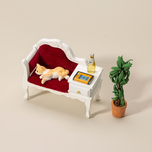 1:12 bricolage Miniature meubles en bois pour maison de poupée décorations de salon avec canapé effondrement quelques tiroirs de poitrine ornements modèle - Product Image 2