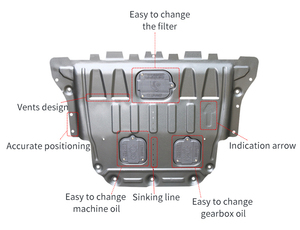 แผ่นกันลื่นสำหรับป้องกันเครื่องยนต์3D เหล็กสำหรับ Toyota Alphard Vellfire 2011-2021 - Product Image 3